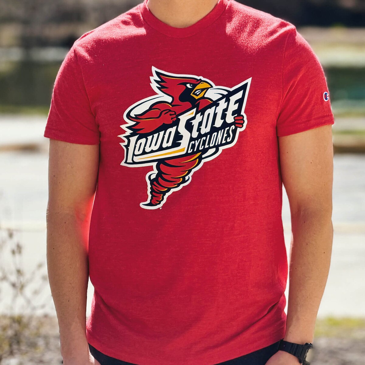 Champion Spirit Collection Red Triblend Short Sleeve T-shirt design